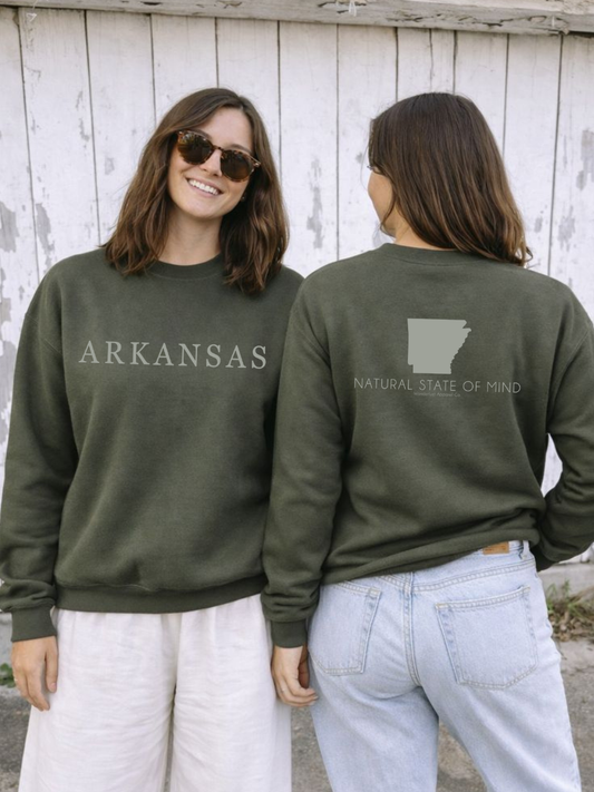 ARKANSAS | NATURAL STATE OF MIND - GILDAN CREWNECK