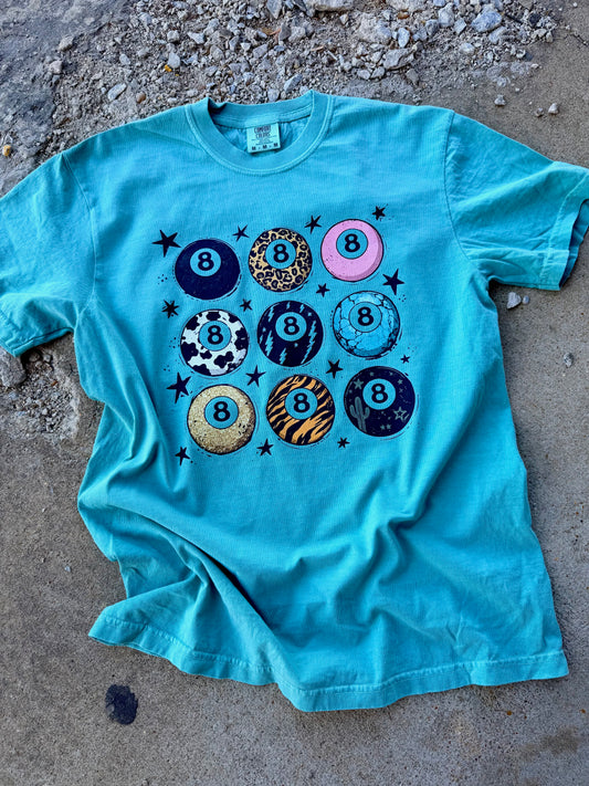LUCKY EIGHT BALL TEE | SEAFOAM