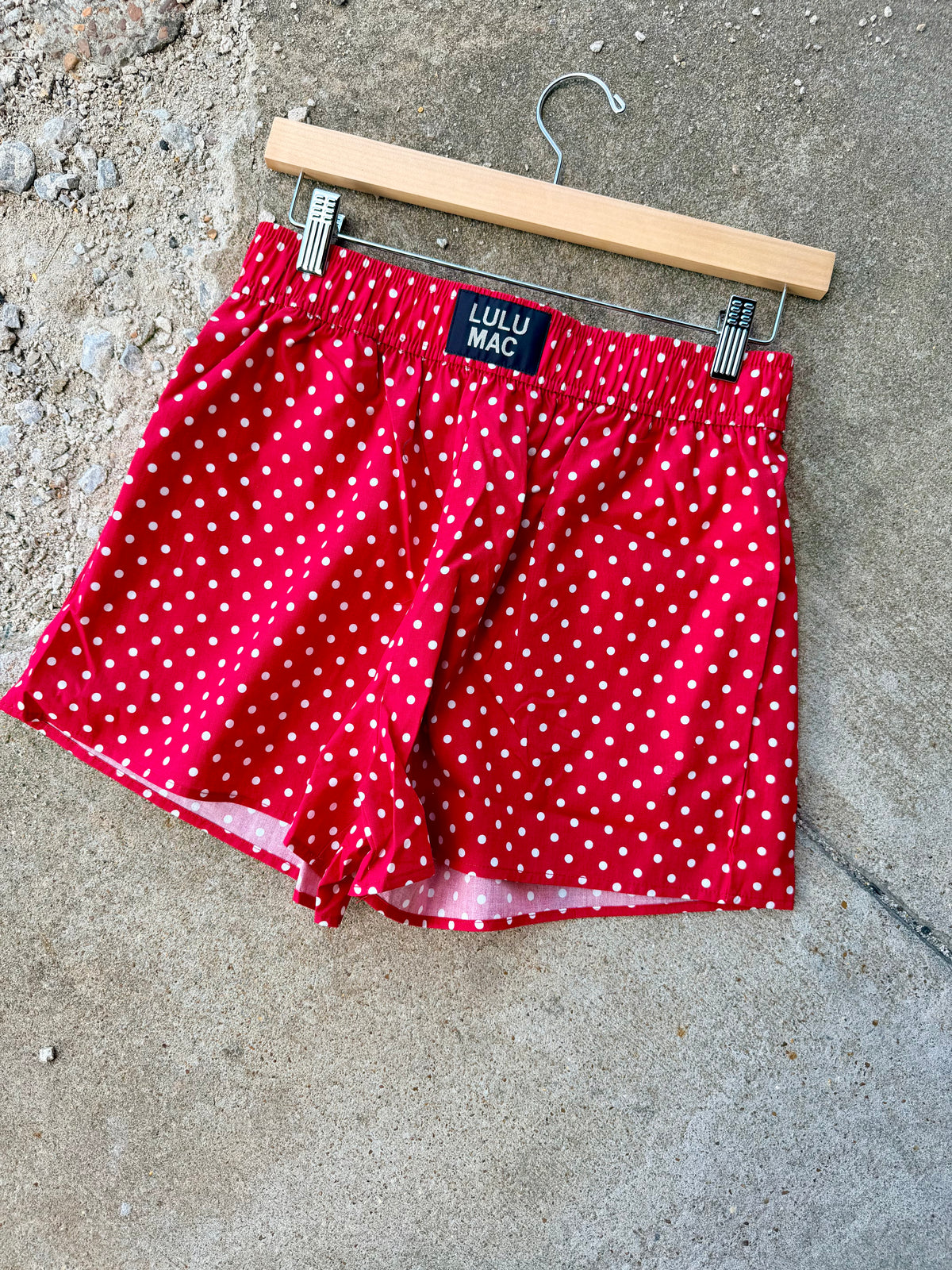 LULU MAC RED POLKA DOT BOXER SHORTS