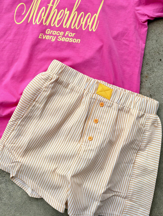 YELLOW STRIPE BOXER SHORTS