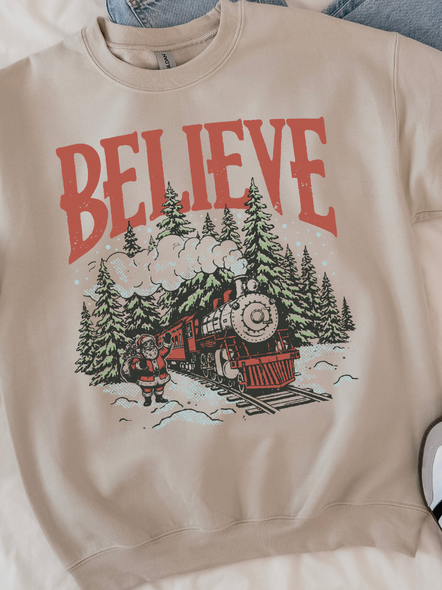 BELIEVE SANTAS HOLIDAY TRAIN CREWNECK
