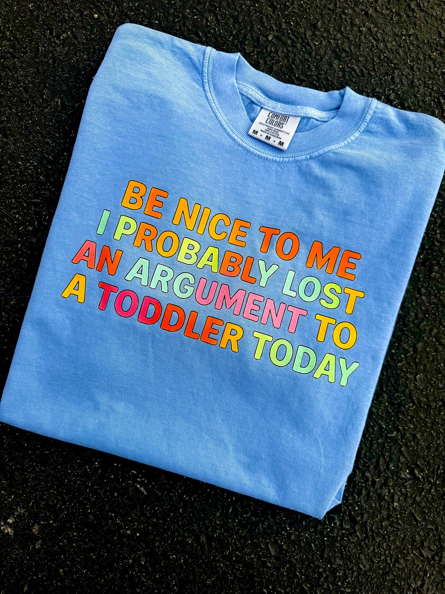 LOST AN ARGUMENT WITH A TODDLER T-SHIRT | WASHED DENIM