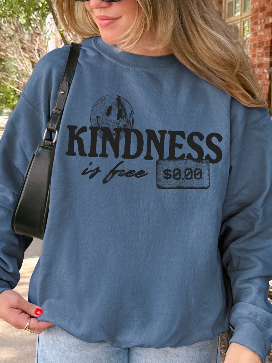 KIDNESS IS FREE | INDIGO BLUE CREWNECK