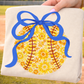 CUSTOM COLORED DAISY SOFTBALL BOW | IVORY