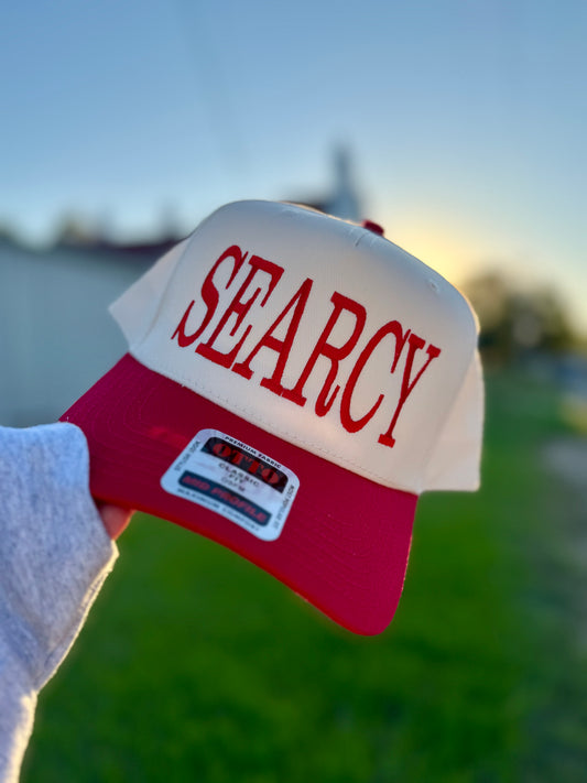 Searcy Red and Tan Embroidery Hat