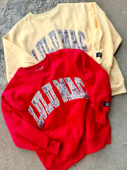 CAMO BUTTER LULU MAC CREWNECK