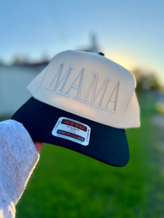 Black & Cream MAMA Hat