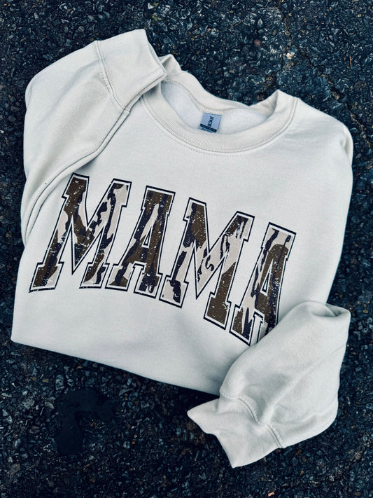 Mama camo crewneck