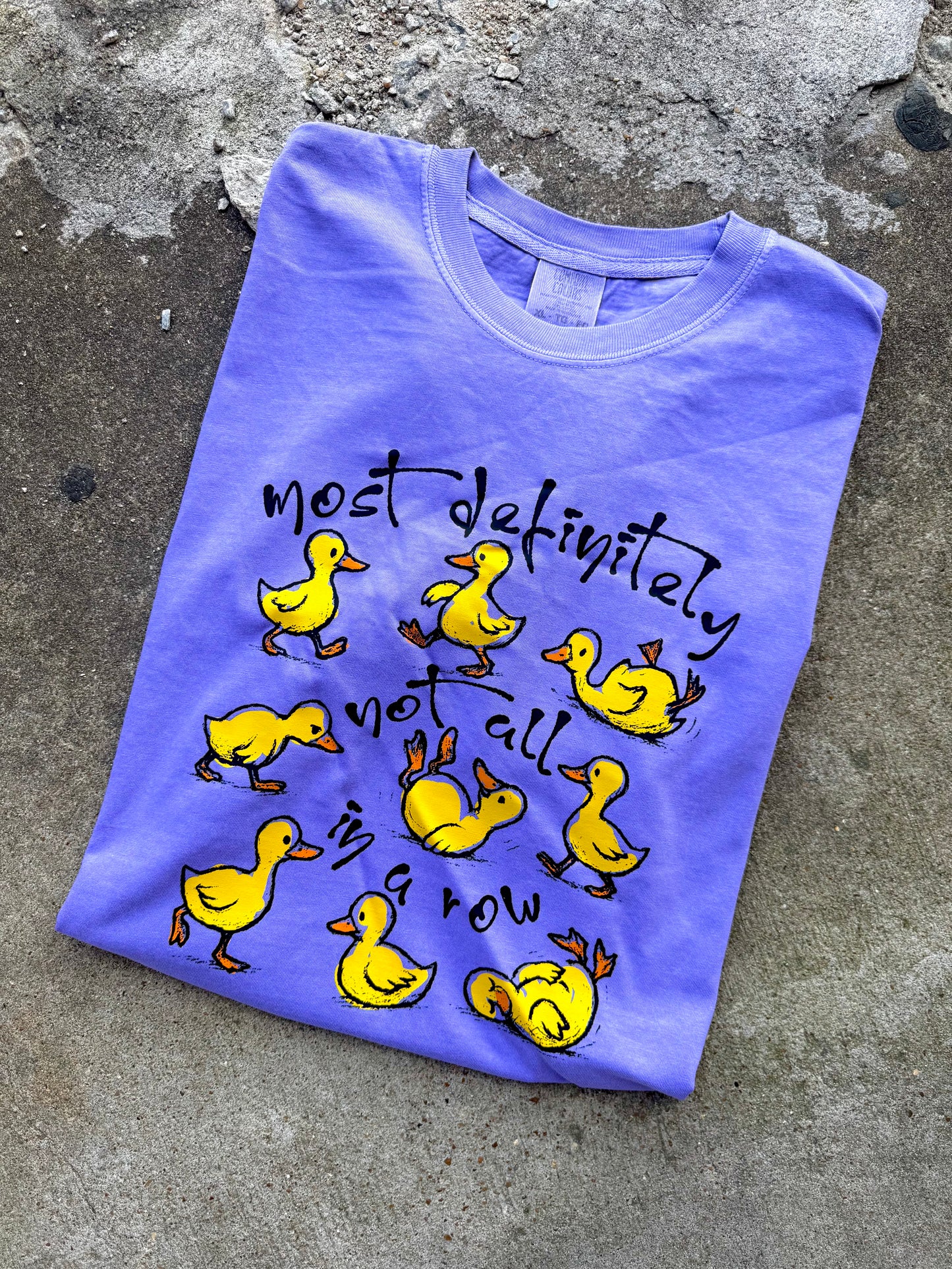 Ducks not in a row graphic tee