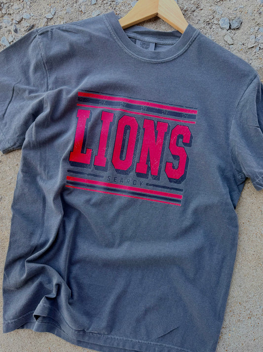 VARSITY STRIPE SEARCY LIONS GRAPHIC TEE