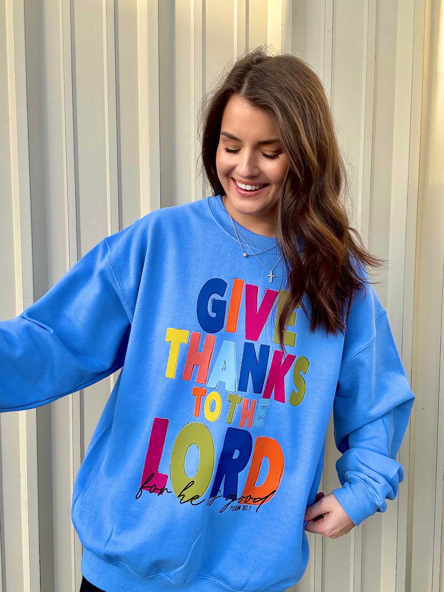 GIVE THANKS TO THE LORD CREWNECK