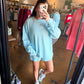 LULU MAX-Waffle Long sleeve Top-Ice Blue