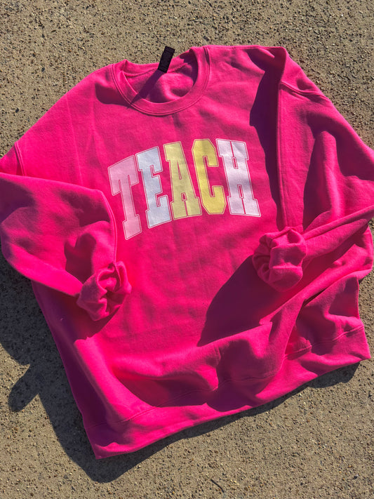 COLORFUL TEACH CREWNECK | HELICONIA