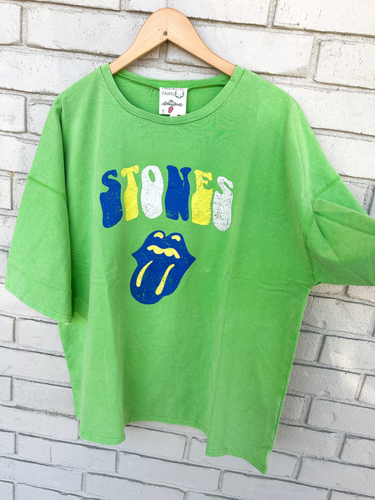 Rolling Stones Green Oversized Graphic