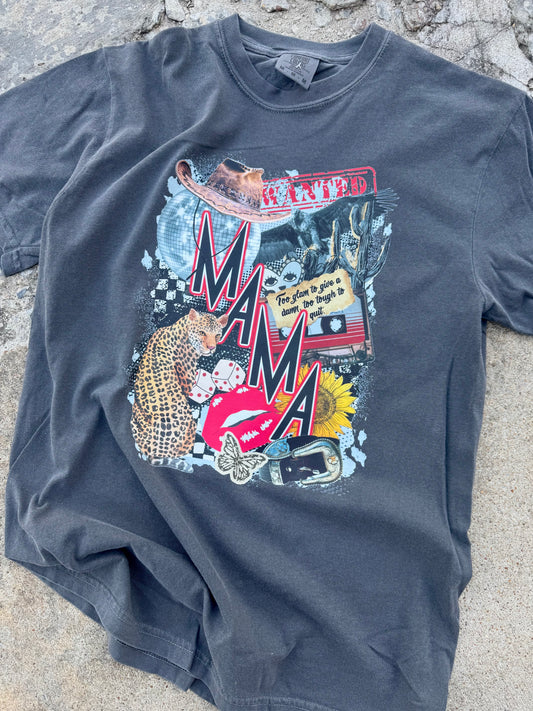WANTED MAMA GRAPHIC TEE