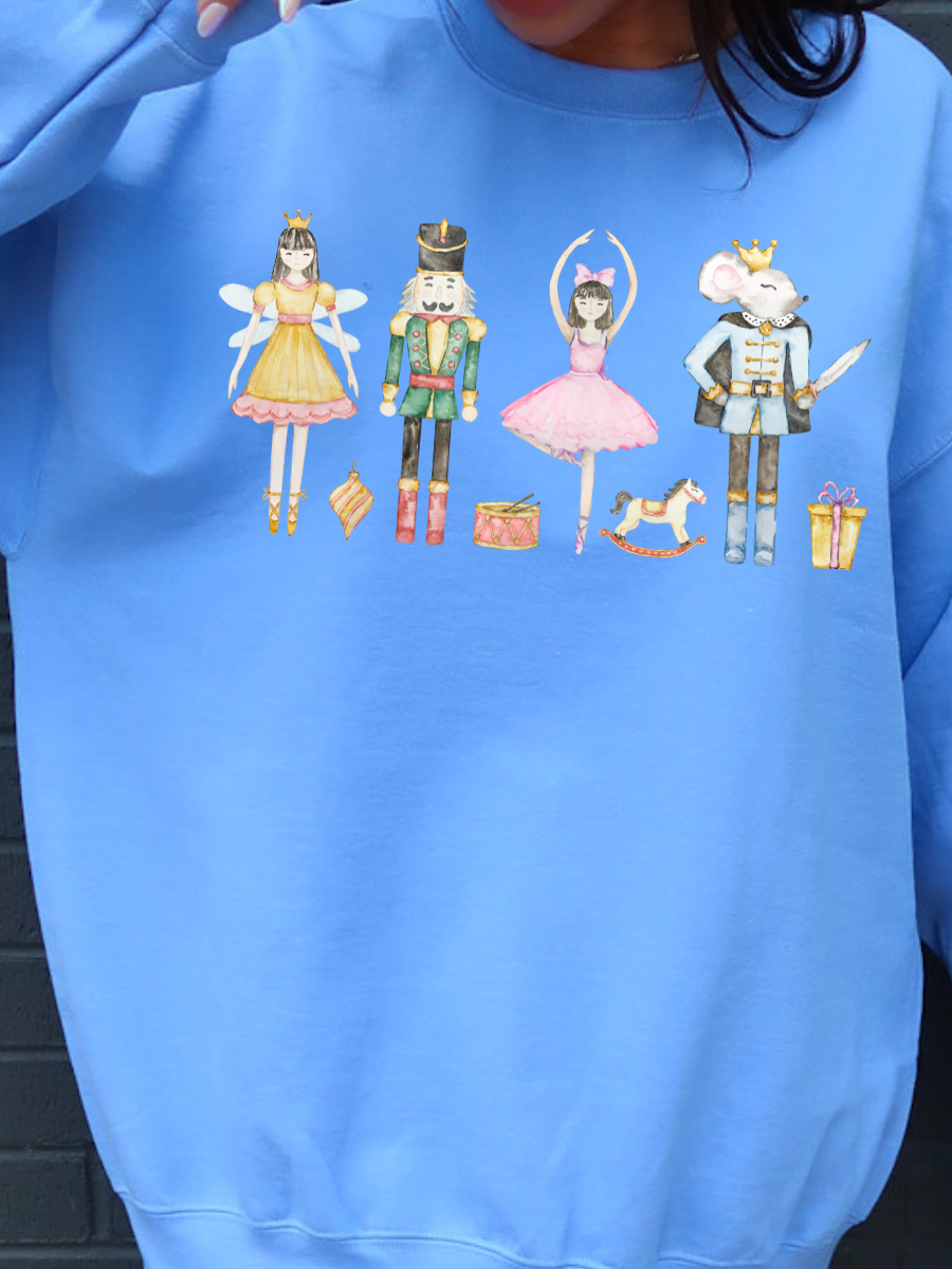 PASTEL NUTCRACKER CHRISTMAS | COLUMBIA BLUE CREWNECK