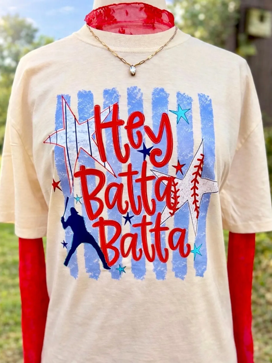 HEY BATTA BATTA GRAPHIC TEE | IVORY