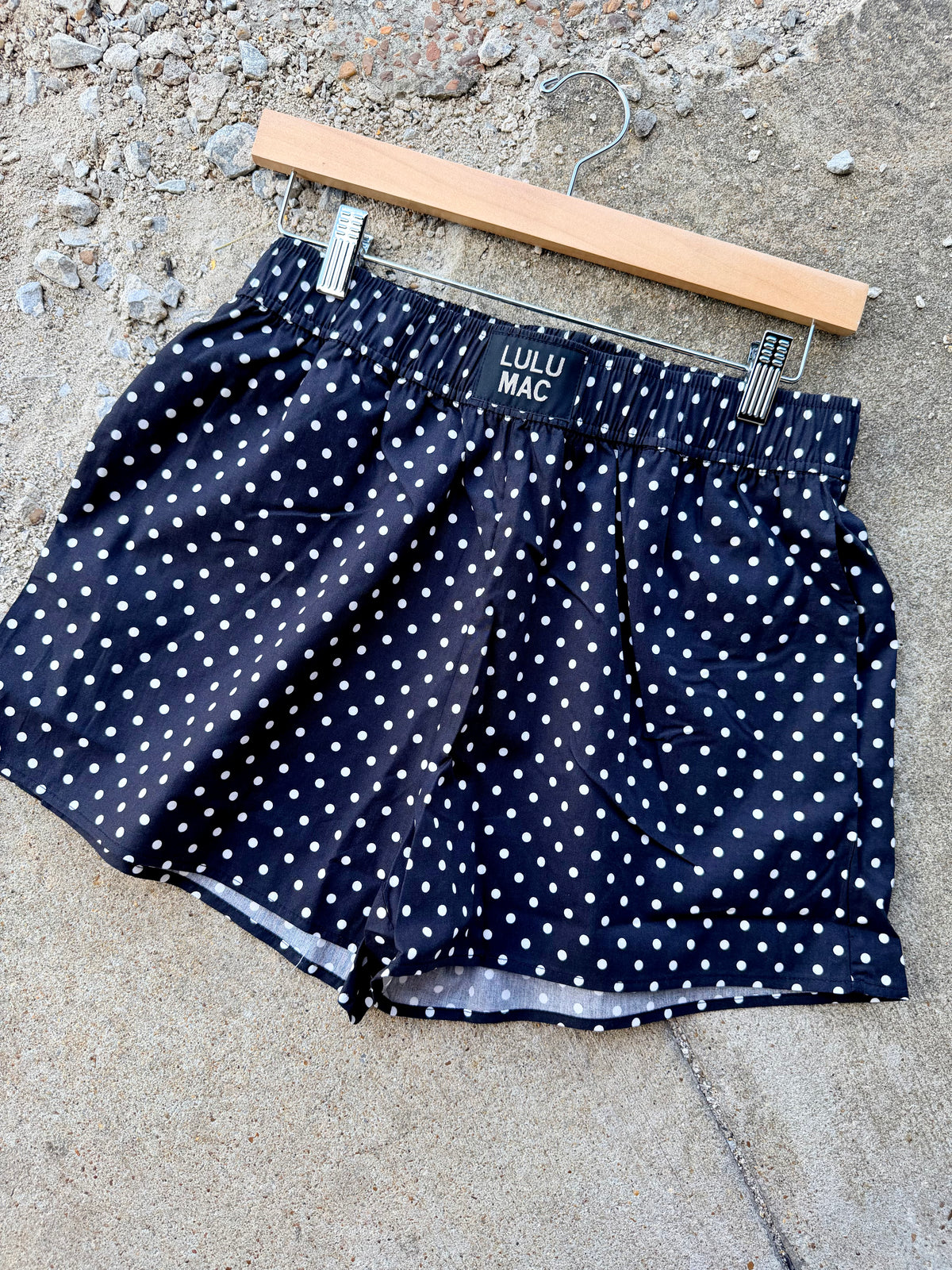 LULU MAC BLACK POLKA DOT BOXER SHORTS