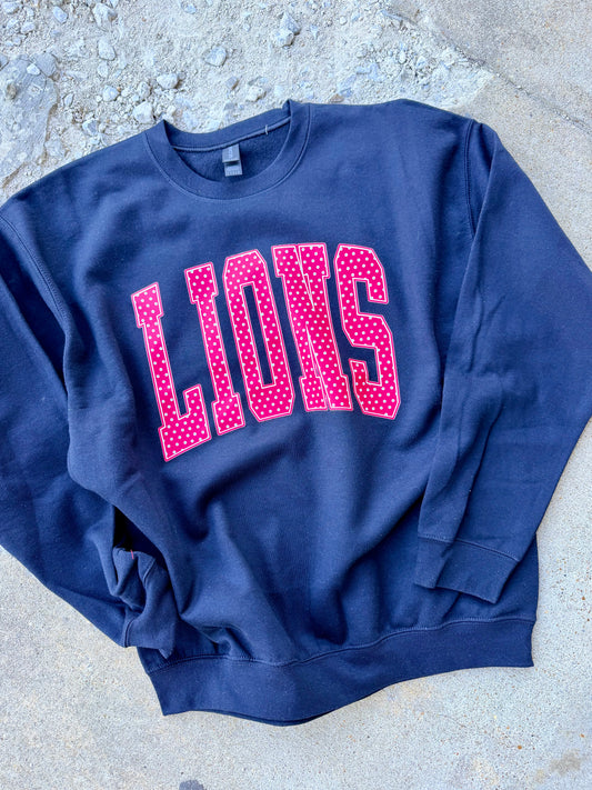 LIONS POLKA DOT CREWNECK BLACK