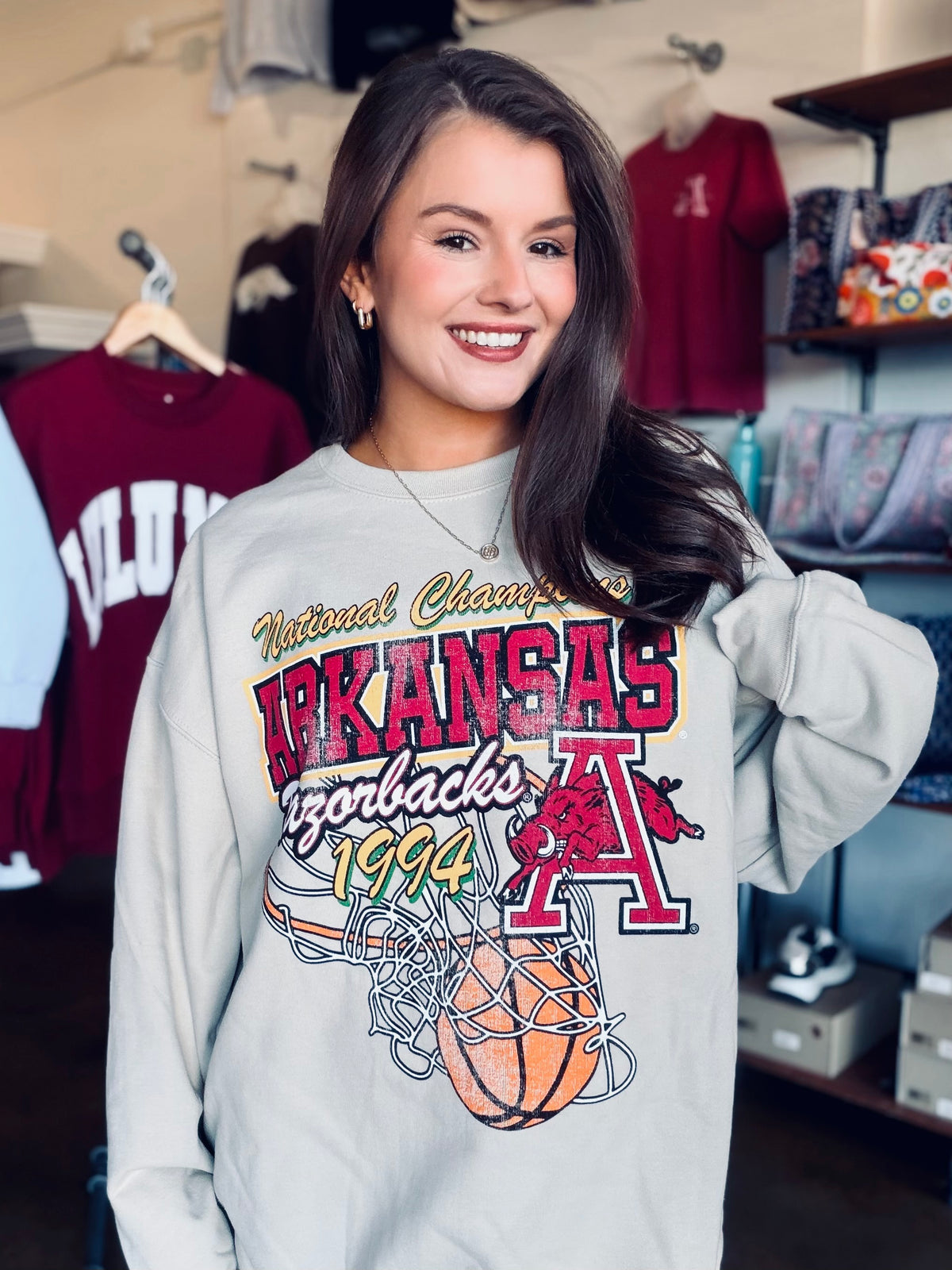 RAZORBACKS NATIONAL CHAMPION HOOP SWEATSHIRT