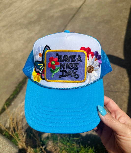 Have a Nice Day Blue Trucker Hat