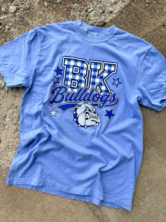 BK BULLDOGS GINGHAM MASCOT TEE
