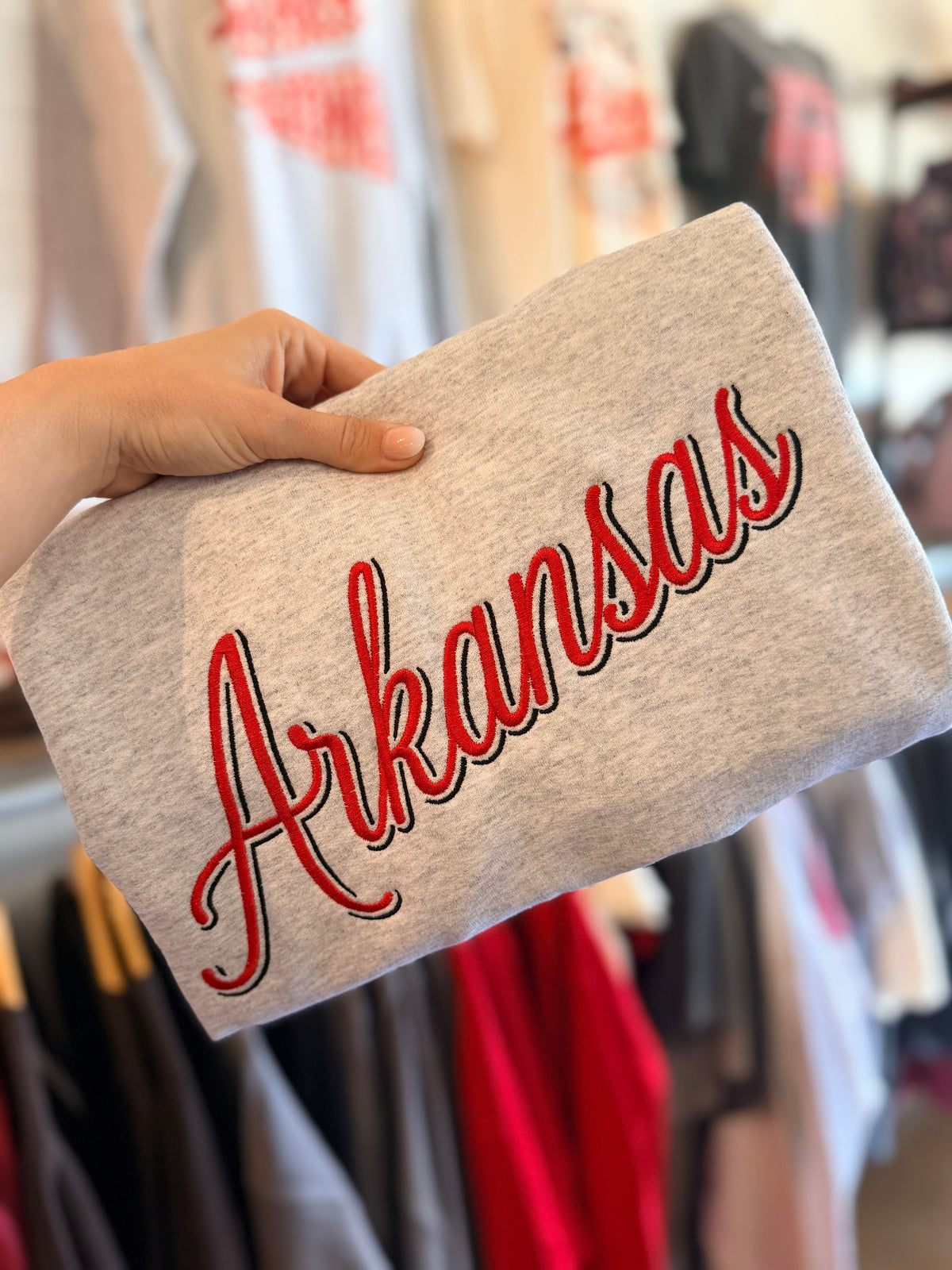 ARKANSAS EMBROIDERED CREWNECK SWEATSHIRT