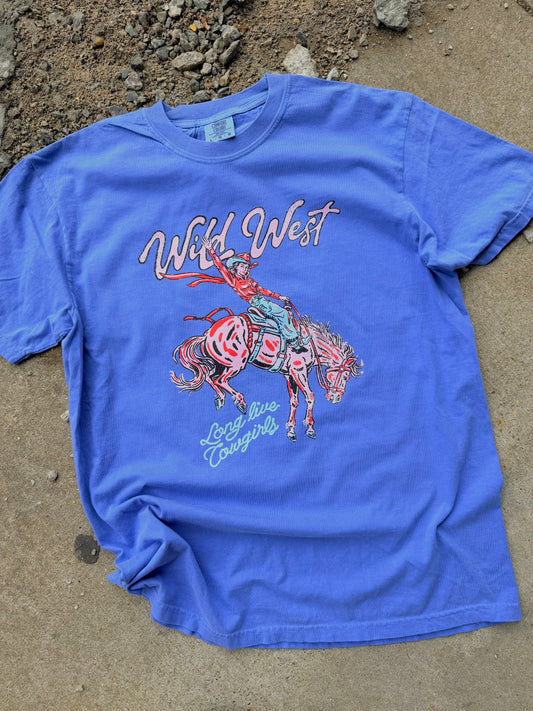 WILD WEST COWGIRLS TEE | FLO BLUE