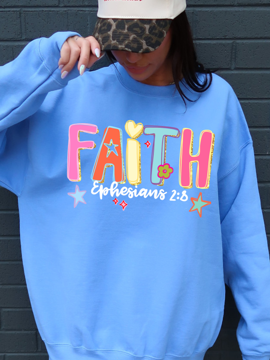 COLORFUL FAITH | COLUMBIA BLUE CREWNECK