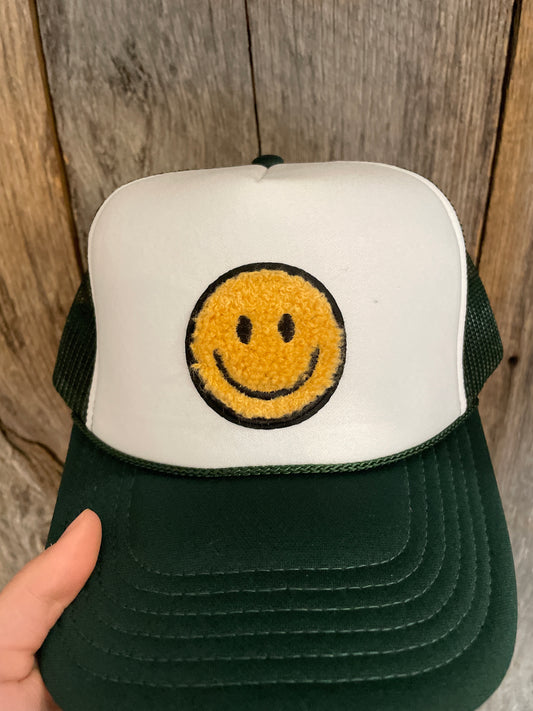 Orange Smiley Trucker Hat