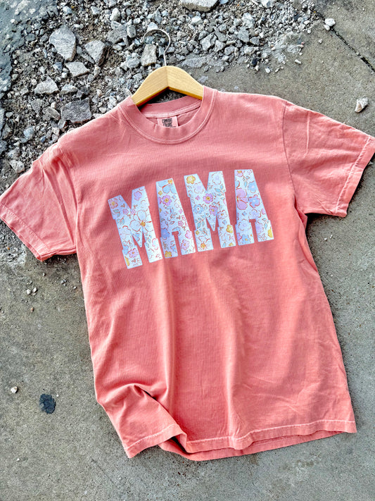 SPRING FLORAL MAMA TEE | TERRACOTTA