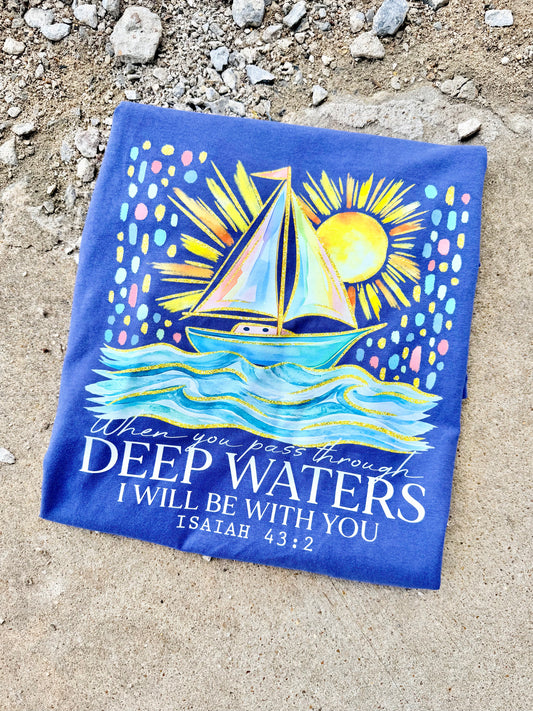 DEEP WATERS GRAPHIC TEE | CHINA BLUE