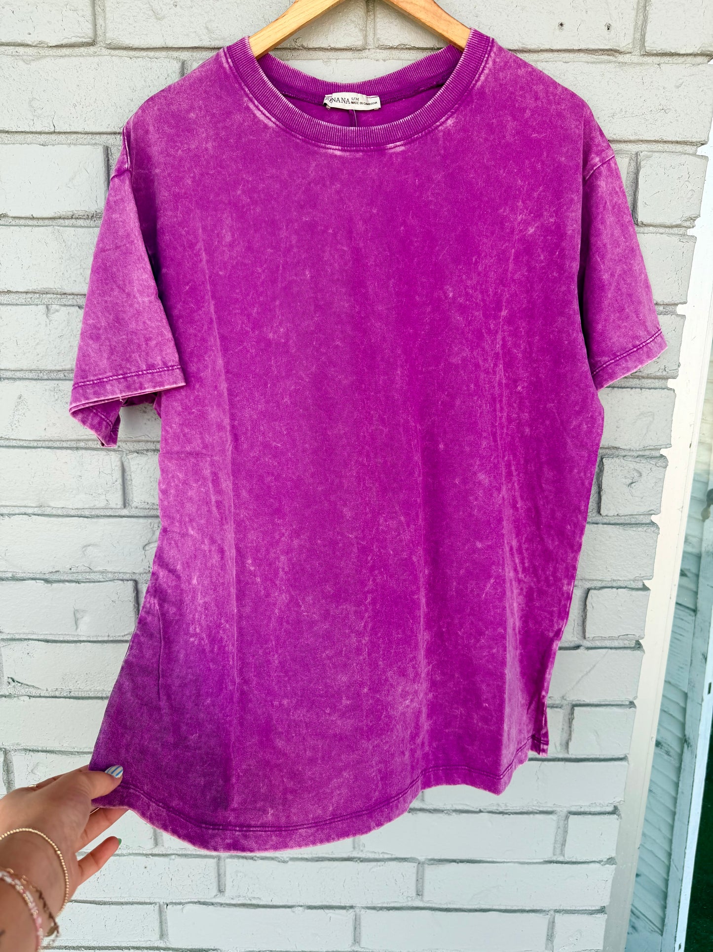 OVERSIZED MINERAL WASHED TEE/ PLUM