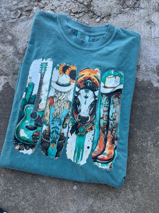 Western Turquoise Graphic Tee