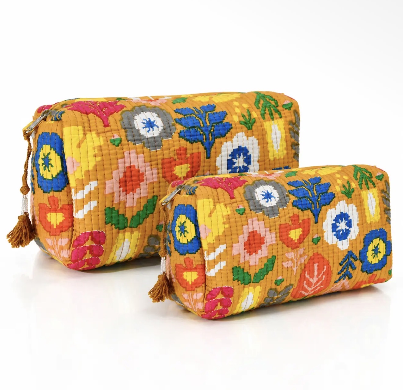 GOLDEN GARDEN QUILTED POUCH | YELLOW