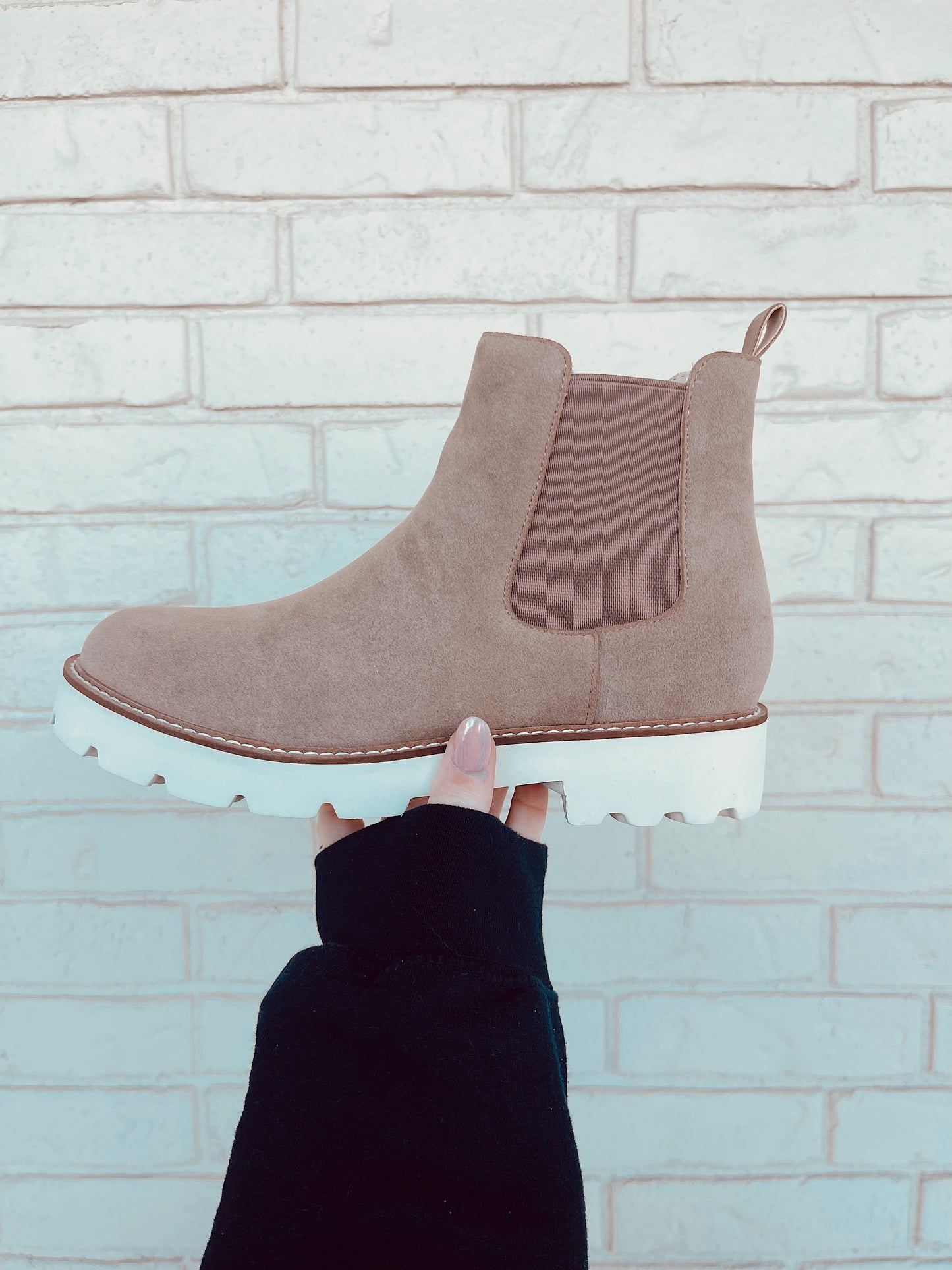 Chunky Chelsea Taupe Booties