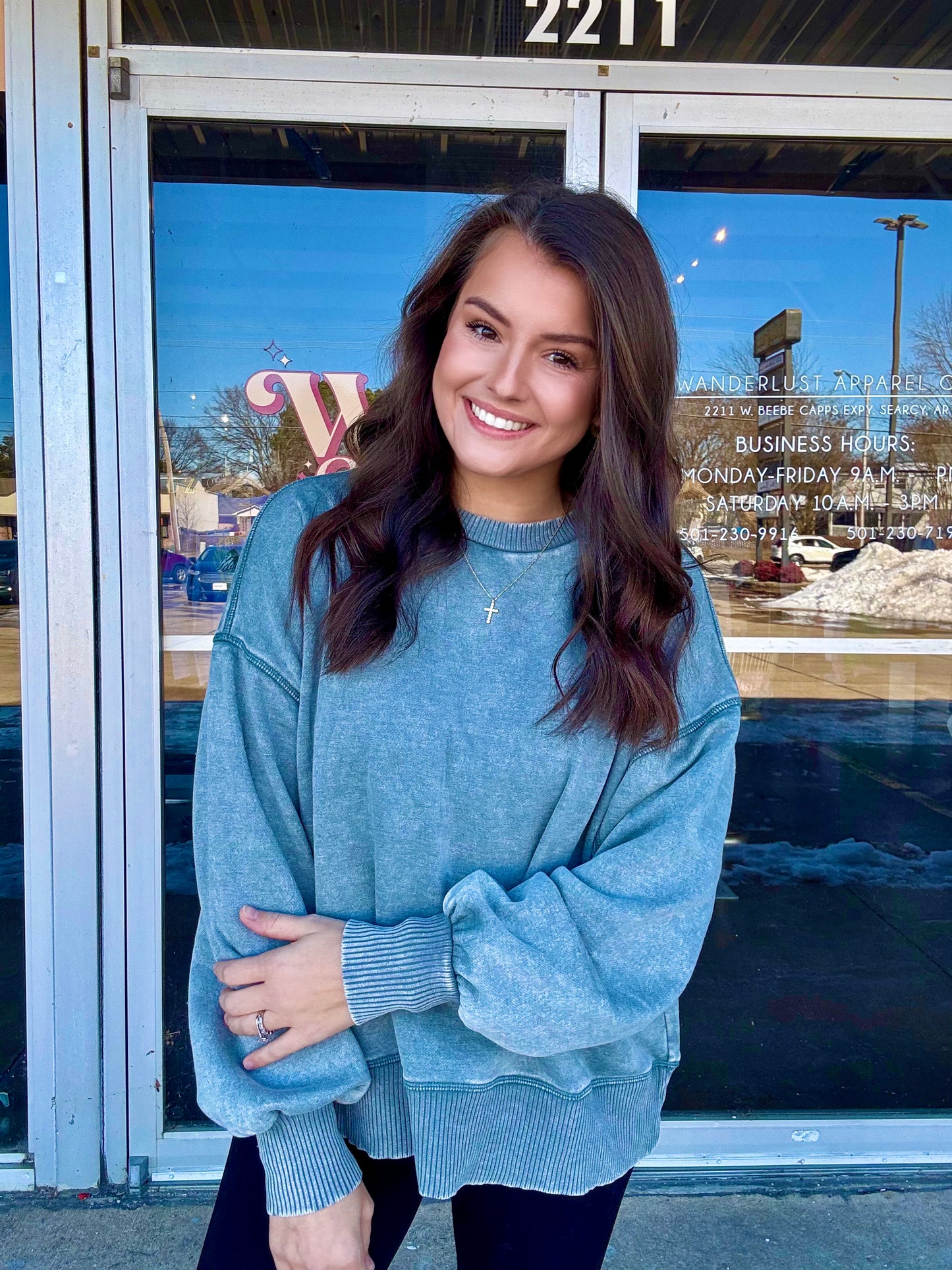 RIBBED DETAIL FLEECE PULLOVER | ASH JADE