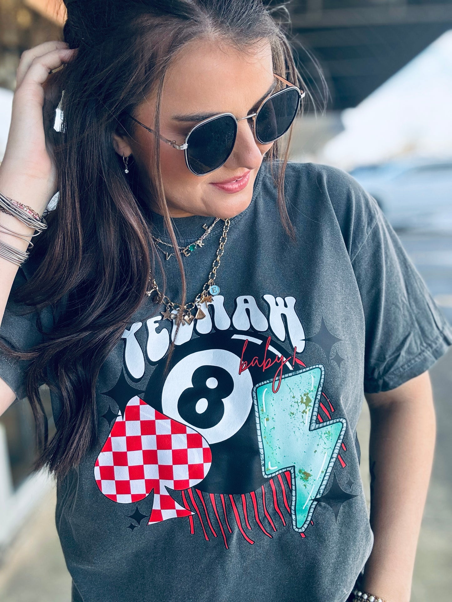 Yeehaw eightball graphic tee