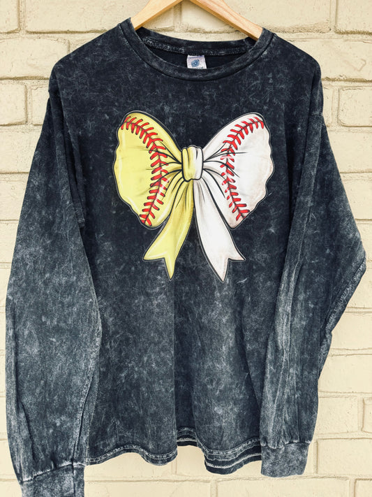 Softball/Baseball Bow long sleeve tee