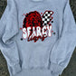 Checkered Lightning Bolt Searcy Lions crewneck