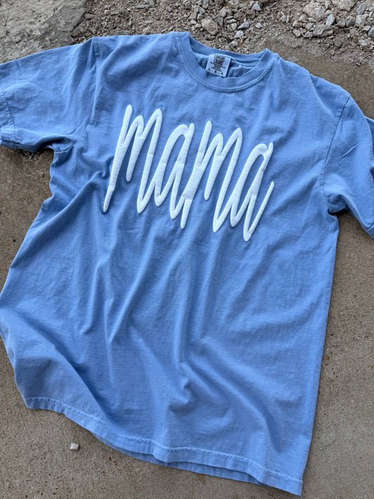 PUFF MAMA GRAPHIC TEE | WASHED DENIM