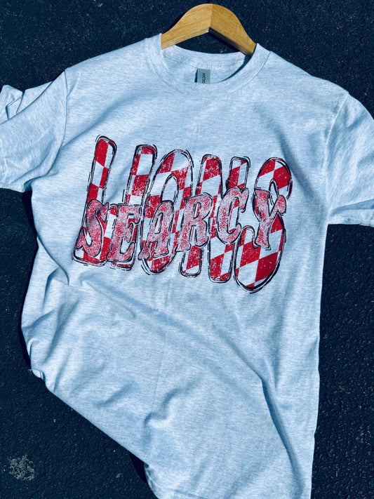 Retro Checkered Searcy Lions Tee