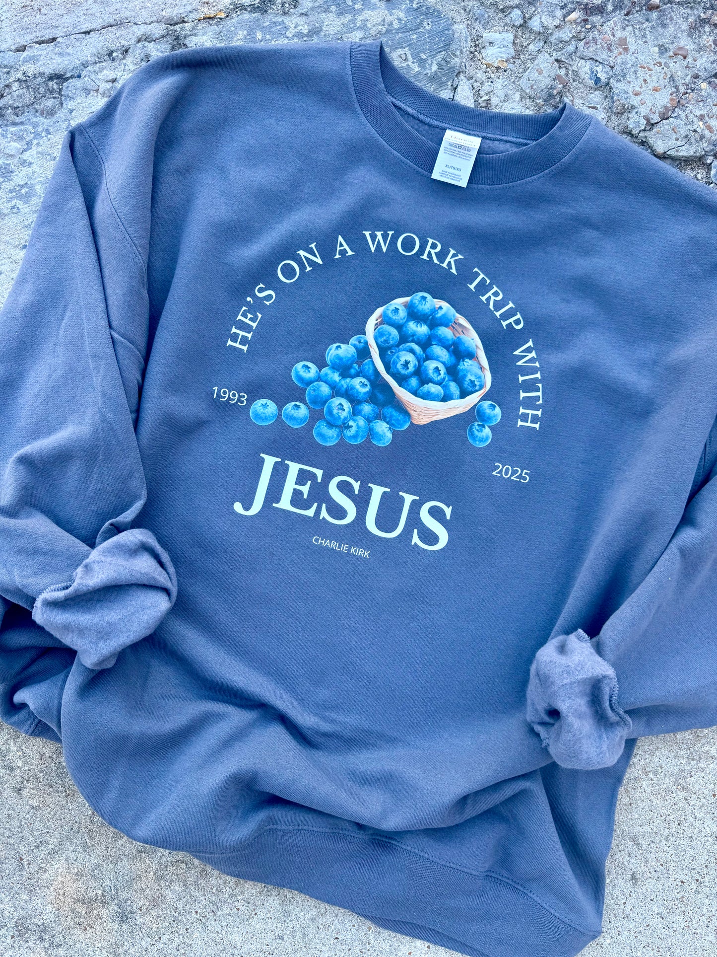 HE'S ON A WORK TRIP CREWNECK