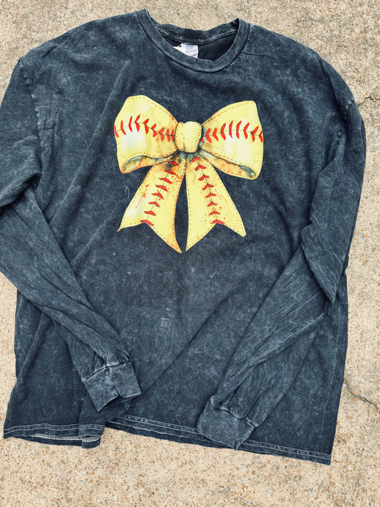 Softball Bow long sleeve tee