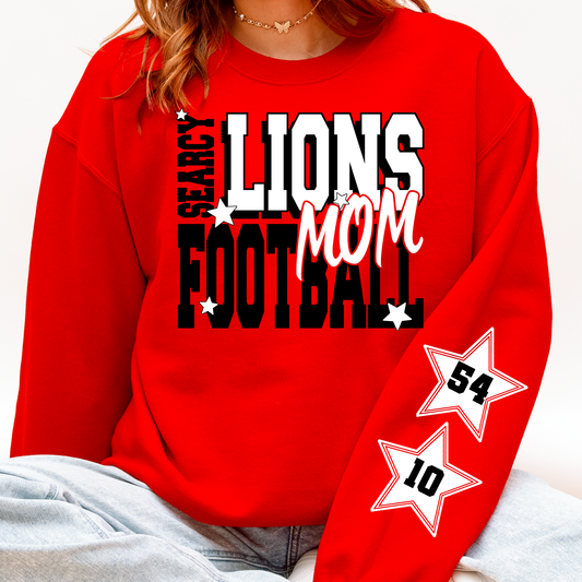 CUSTOM SLEEVE SEARCY FOOTBALL MOM CREWNECK