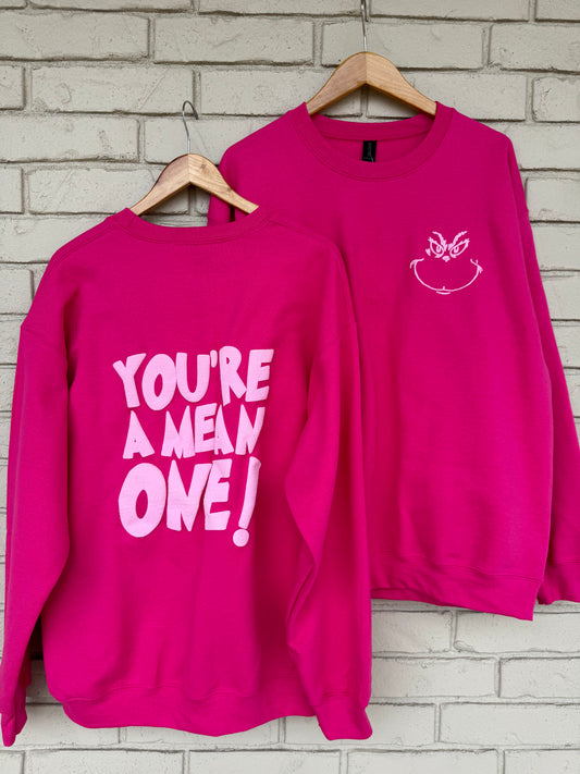 You're A Mean One puff ink crewneck