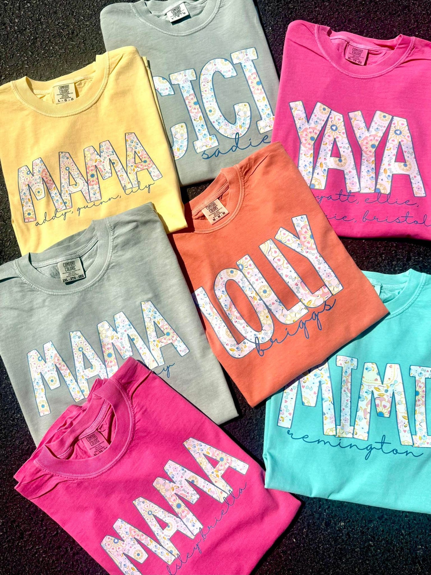 CUSTOM SPRING FLORAL NAME TEE