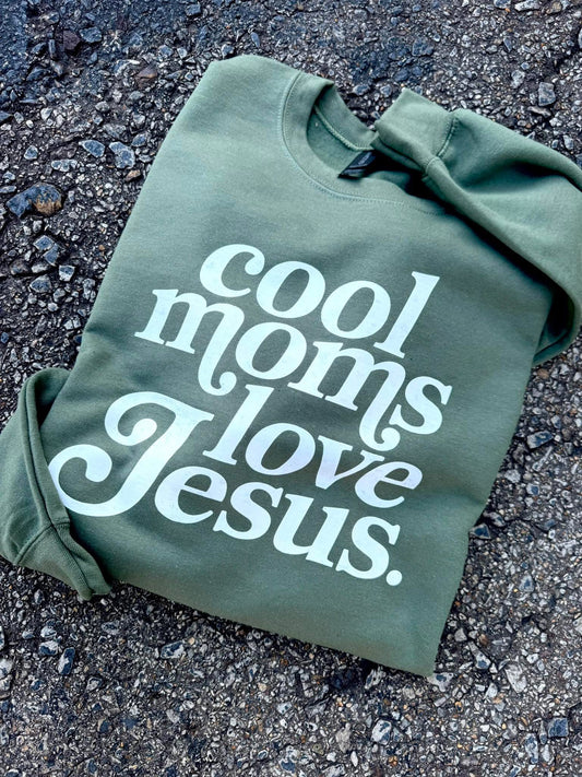 COOL MOMS LOVE JESUS CREWNECK